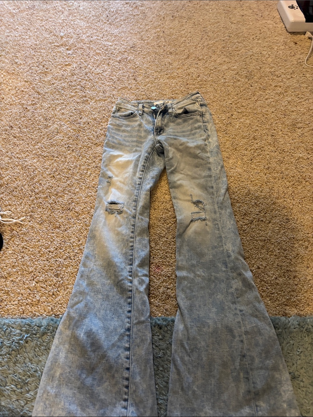 Altar'd State Light Blue Distressed Flare Jeans